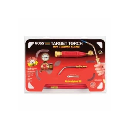 Goss Target Torch, Air-Acetylene Outfit, 3/8 in, B Cyl Reg Fitting 328-KX-7B