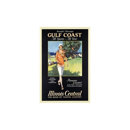Homeroots Gulf Coast Golf 1932 Vintage Travel Unframed Print Wall Art 394309