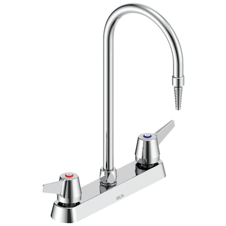 Delta Commercial W67 Series Mixing Faucet: Two Handle 8 In Deck-mount Laboratory Mixing Faucet W6740-C