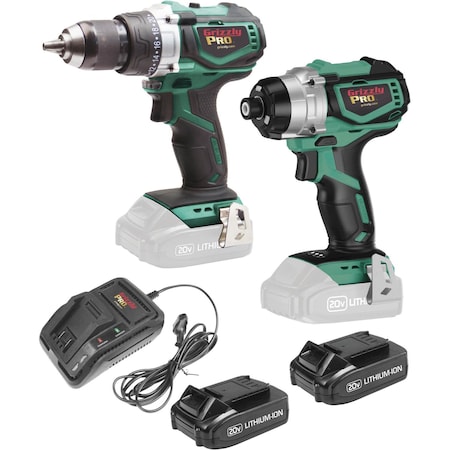 Grizzly Pro 20V 2-Tool Drill Kit T30306