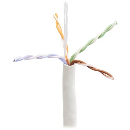 Eaton Tripp Lite Series Cat6 Gigabit Solid Core UTP Bulk Ethernet Cable, CMP-LP 0.5A Plenum, 100W N224-01K-WH-LP5