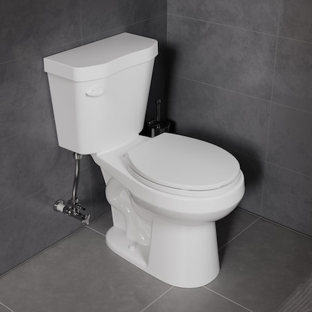 Anzzi Rev 12in 2pc 1.28 GPF Siphon Round Ceramic Toilet, White Soft Close Seat, ADA height Included TL-AZ071