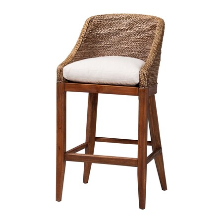 Bali & Pari Jasper Woven Seagrass Bar Stool, Brown Wash 265-14535-ZORO