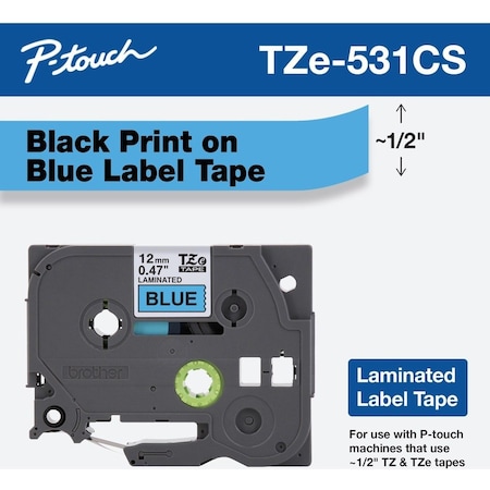 Brother Label/RibbonCartridge, Blue, 15/32inW TZE531G