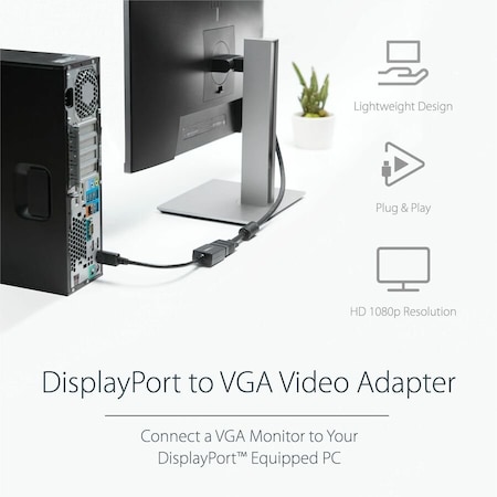 Startech.Com DisplayPort to VGA Adapter - Active DP to VGA Converter - 1080p Video - DisplayPort DP2VGA2