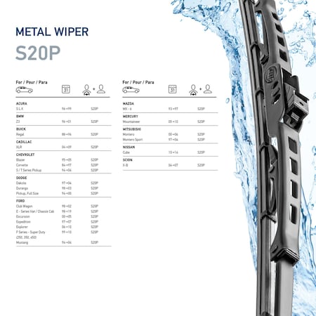 Hella WIPER BLADE 20/20 in. STANDARD PAIR 9XW398114020/20