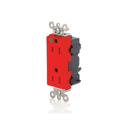 Leviton Hospital Grade Decora Receptacle, 15 Amp, 125 Volt M1626-HGR