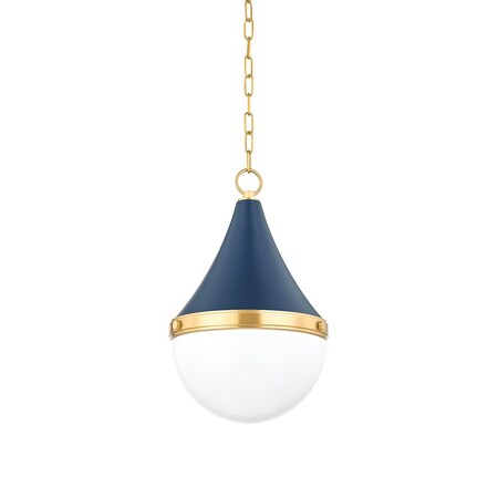 Mitzi Ciara 1 Light Pendant 12.5 In. Aged Brass/Soft Navy H787701S-AGB/SNY