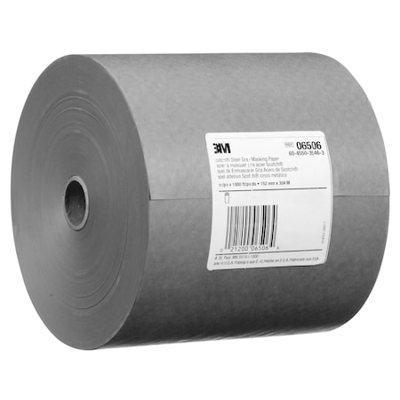 Scotch 06506 MASKING PAPER, 1000 FT L 6 IN W 2.756 MIL THK, STEEL GRAY 7000045440