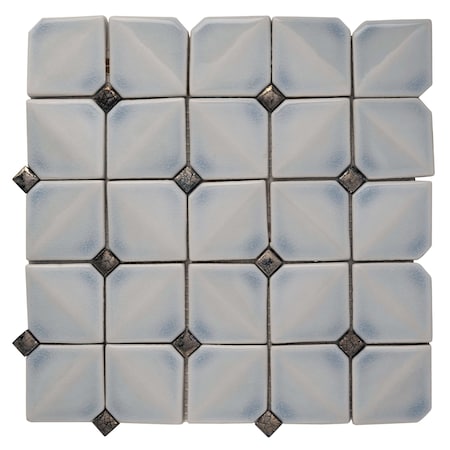 Apollo Tile Frost White 12 in x 12 in Ceramic Glossy Wall Mosaic Tile 5 sqft/case, 5PK APLCMC8803A