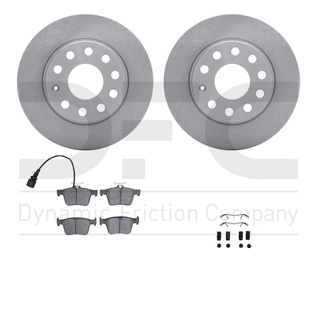 Dynamic Friction Co DFC Brake Rotor with 5000 Brake Pads and Hardware Kit 6512-74488