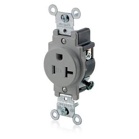 Leviton PlugsandReceptacles, 20A, 125VAC, Gry, Nylon T5020-GY