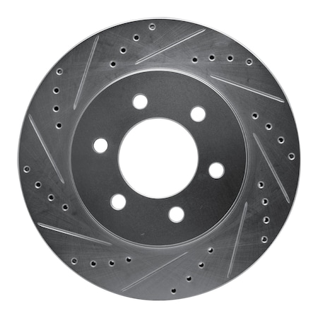 Dynamic Friction Co DFC Brake Rotor - Drilled and Slotted - Silver 631-54183L