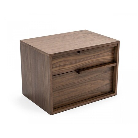 Homeroots 18" Wood Two Drawer Nightstand 473040