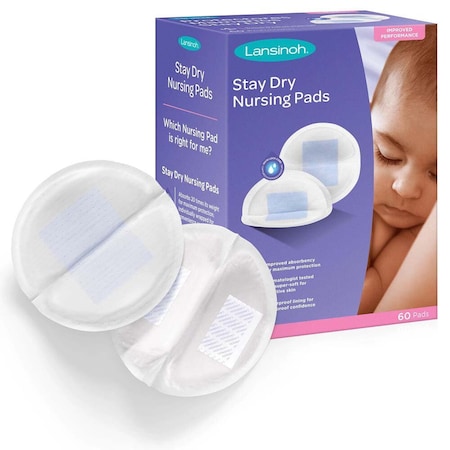 Lansinoh Nursing Pad Stay Dry, One Size Fits Most, Disposable, 60PK 1230849_BX