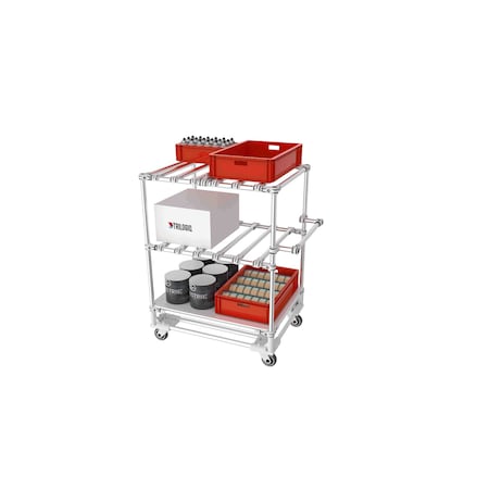 Trilogiq 3-Level Tubular Cart Including A Storage Level And Horizontal Hand Bar. 32D-5