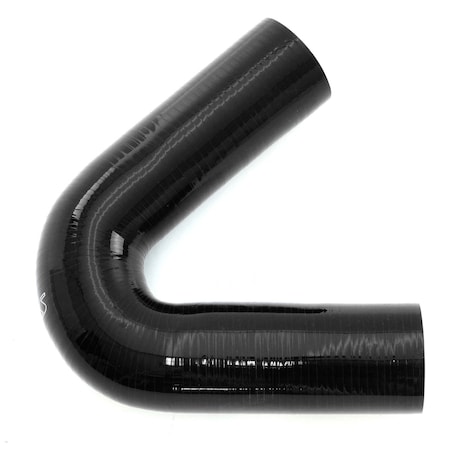 Hps Performance 1-1/2 in ID, 4-Ply High Temp Reinforced Silicone 135 Degree Elbow Coupler Hose, Black HTSEC135-150-BLK