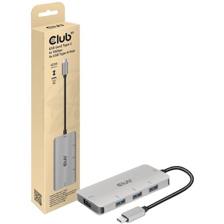 Club 3D USB GEN2 TYPE-C TO 4X USB TYPE-A PORTS HUB, WHICH ADDS FOUR USB TYPE-A PORTS TO CSV-1547