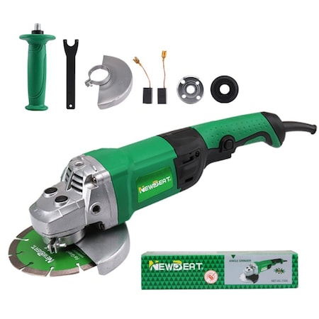 Wrightmaster 7.64A Corded 6 in. Angle Grinder with Double Lock Pins, Locked Speed Switch, Multifunctional&Compact ZR-AG-150A