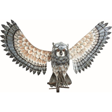 Patio Trasero Metal Owl with Wings Out Garden Statue PA2462147