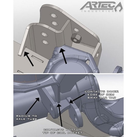 Artec Industries JK HEAVY DUTY RAISED TRACBAR BRACKET JK4406