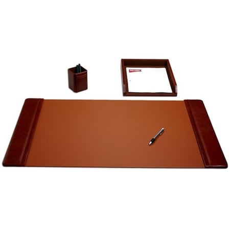 Dacasso Mocha Leather 3-Piece Desk Set D3037