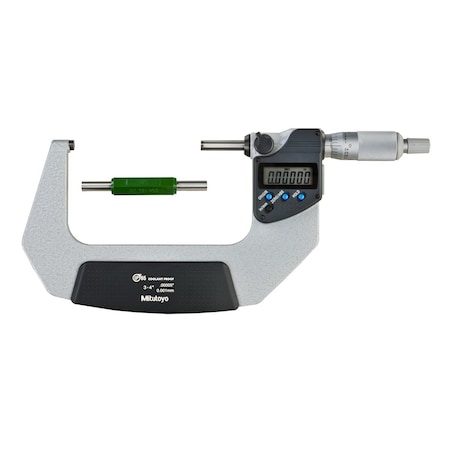 Mitutoyo Digimatic Outside Micrometer, I/M 3-4 In, .00005 In, O, RS 293-333-32