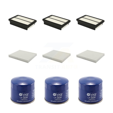 Pur 3x Air + 3x Cabin + 3x Engine Oil Filter 9 Total Kit For Hyundai Elantra Kia Forte GT KFM-101420