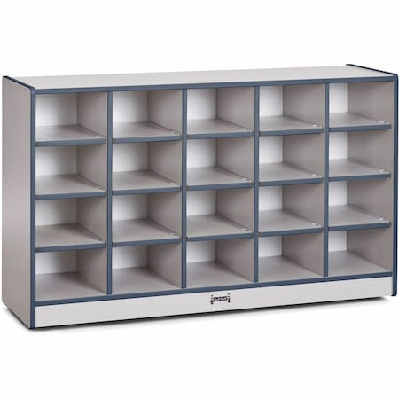 Jonti-Craft Rainbow Accents 20 Cubbie-Tray Mobile Storage, without Trays, Navy 0420JCWW112