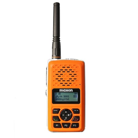 Maxon 3 Watt Digital/ 2 Watt Anolog Radio, DMR Tier 11, USB Charger, Orange TPD-8424EO