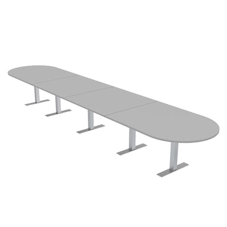 Skutchi Designs 18ft Conference Table With Power Unit | 18 Person Modular Racetrack Meeting Table | Harmony Series HAR-RAC-48X216-T-U779-NA
