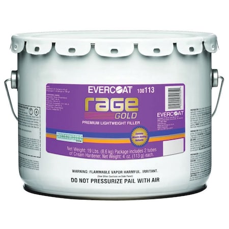 Evercoat Rage Gold Lightweight Premium Body Filler, 3 Gallon Pail 100113