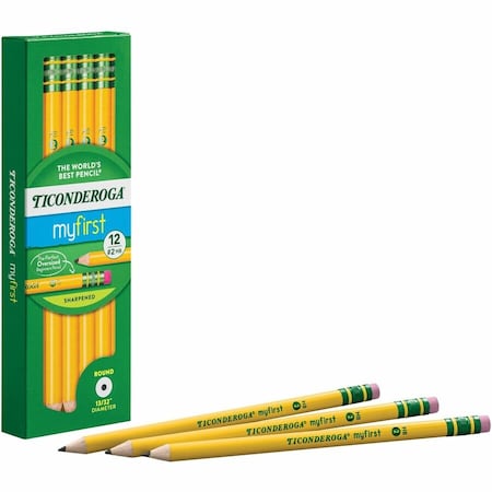 Ticonderoga My First Pencil with Eraser, Yellow, 12PK DIX33312
