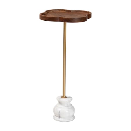 Baxton Studio Gezana Drink Table with Marble Base 270-14719-ZORO