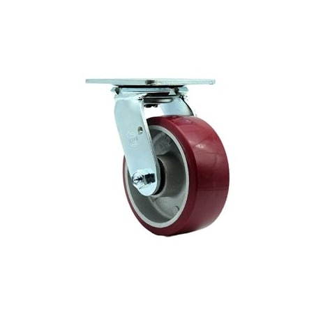 Service Caster 5 Inch Stainless Steel Poly on Aluminum Wheel Swivel Caster with Roller Bearing SCC-SS30S520-PAR