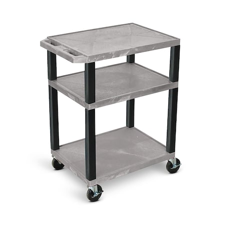 Luxor AV Cart - 34"H Three Shelves WT34GY-B