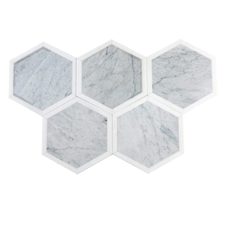 Apollo Tile 11x11 Carrrara Grey, Thassos White Marble Polished Floor and Wall Mosaic Tile 4.3 sqft/case, 5PK APLDC88G34A