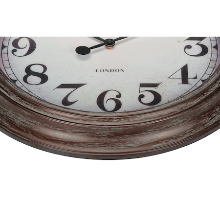 Monarch Specialties Clocks, 20'' Round, Wall Clock, Antique Brown, Transitional I 9049