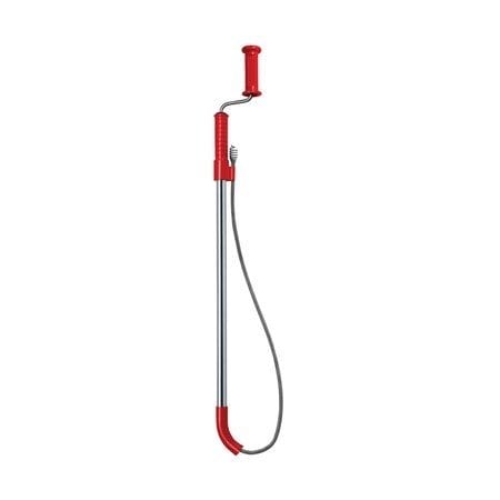 Ridgid Toilet Auger, 3 ft Cable Lg, 1/2 in Cable Dia, Bulb Head, Manual Cable Feed 59787