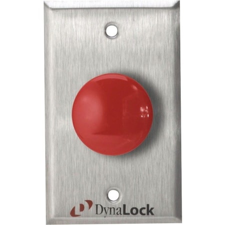 Dynalock Exit Push Button, SS, Red, SPDT Switch 6210
