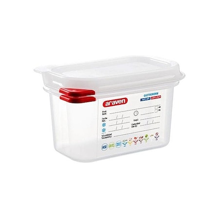 Araven Food Pan With Airtight Lid 1/9 Size 4" D 03021
