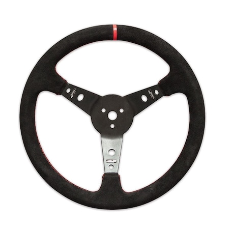 Slugfest Supplies 52-56797 Pro Aluminum Suede Dished Steering Wheel - 15 in. Black SL1605855