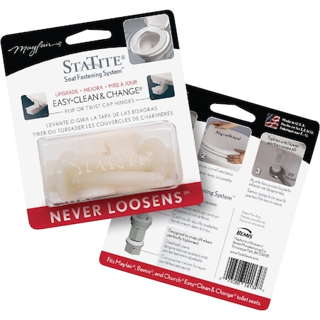 Bemis Mayfair 3/4 x 2-1/2 Nylon Toilet Seat Bolt Includes Nuts and Washers STATITEKIT