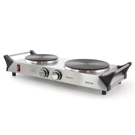 Better Chef Portable Stainless Steel Solid Element Double Electric Burner IM-309DB