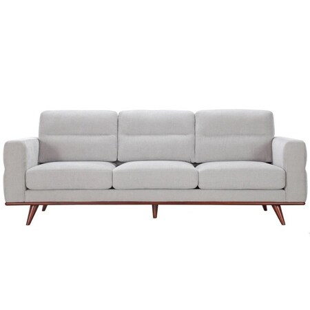 Homeroots 93" X 37" X 36" Light Taupe Polyester Sofa 374001
