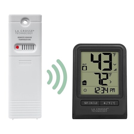 La Crosse Technology 3081409BTCBP Wireless Thermometer, 263 in L x 135 in W x 367 in H Display, 32 to 122 deg F 308-1409BT-TBP