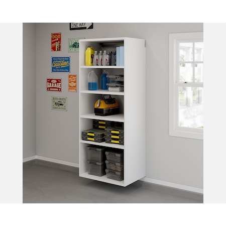 Sauder GarageCore 83in H x 23in D Shelves White 3a 441365