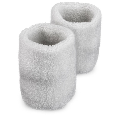 Defenseguard Wrist Sweatbands, White, 2PK DE723311