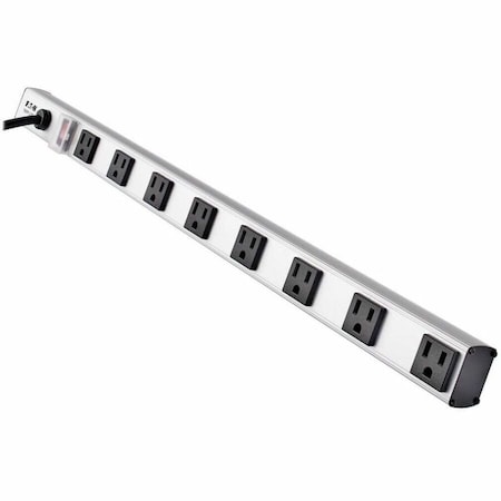 Tripp Lite Power Strip, Rack Mounted, 5-15R, 5-15P, 15 ft., Black/Silver PS2408RA