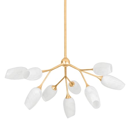 Troy Lighting Aldean 9 Light Chandelier 34 In. Vintage Gold Leaf F2134-VGL